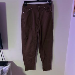 Brown Slim Baggy Pants